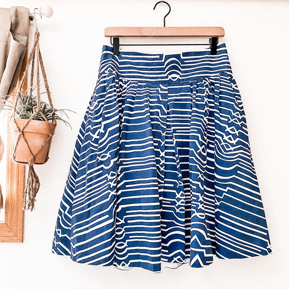 Anthropologie Maeve Zagged Stripes Skirt